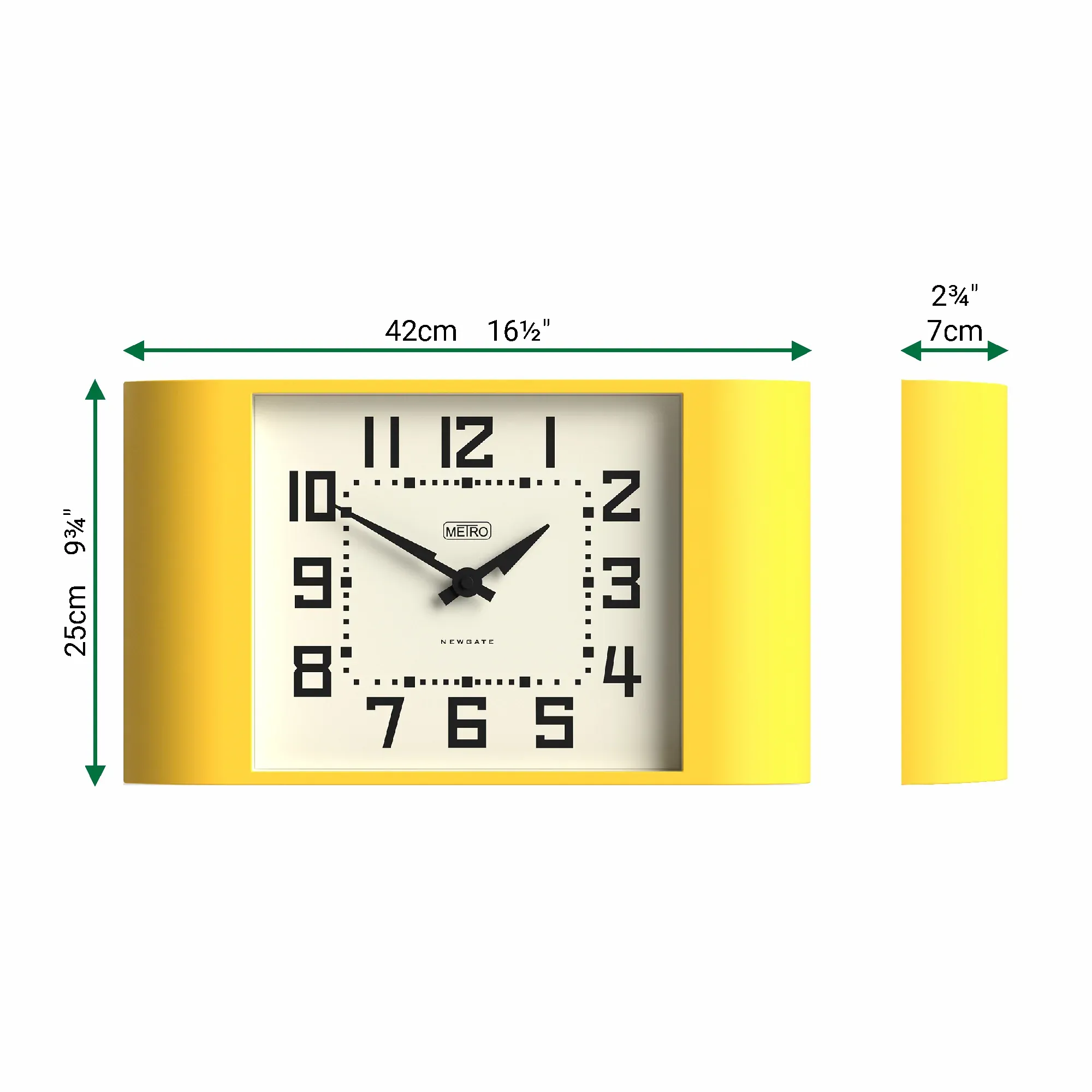 Newgate Metro Wall Clock-Yellow - Image 1