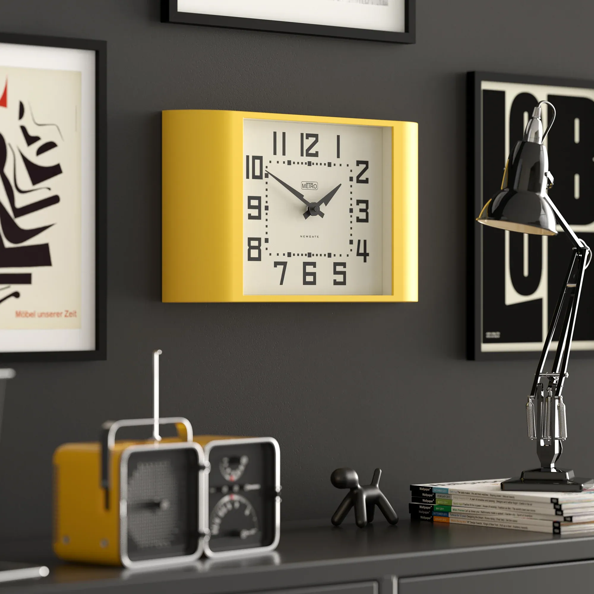 Newgate Metro Wall Clock-Yellow - Image 5