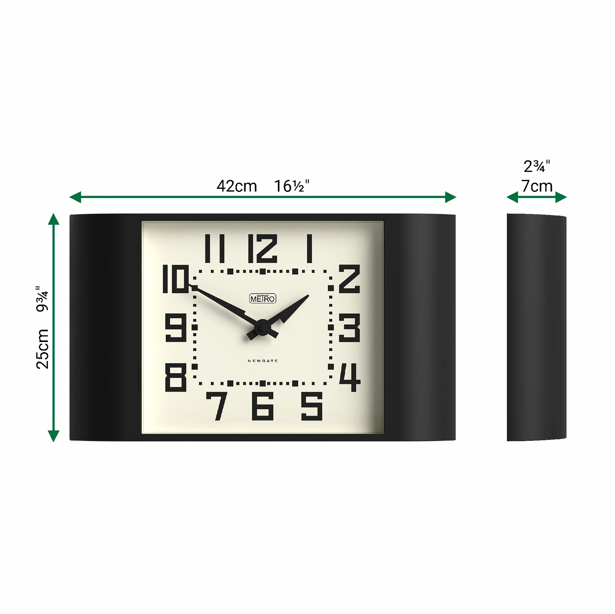 Newgate Metro Wall Clock-Black - Image 1