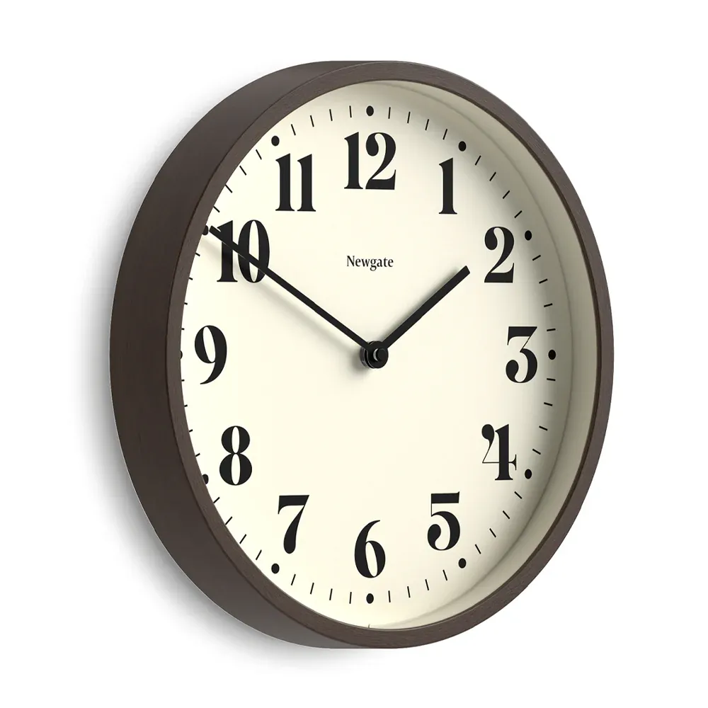 Newgate Number Four Theatre Wall Clock-Faux Dark Wood - Image 3