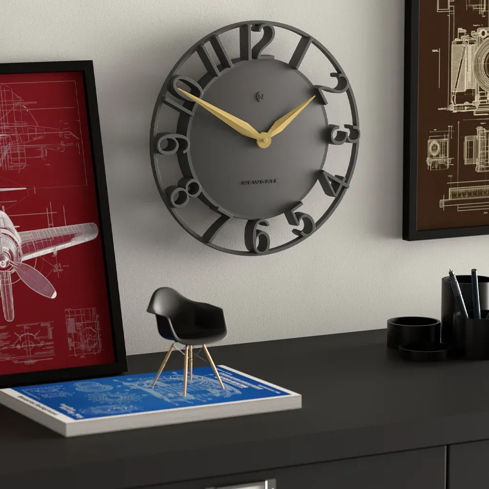 Newgate Time Traveller Wall Clock-Grey - Image 4