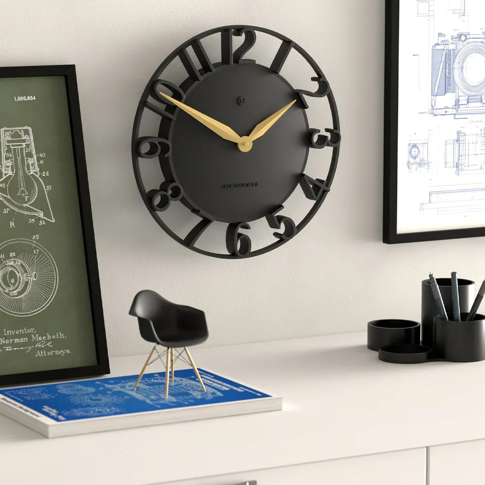 Newgate Time Traveller Wall Clock-Black - Image 4