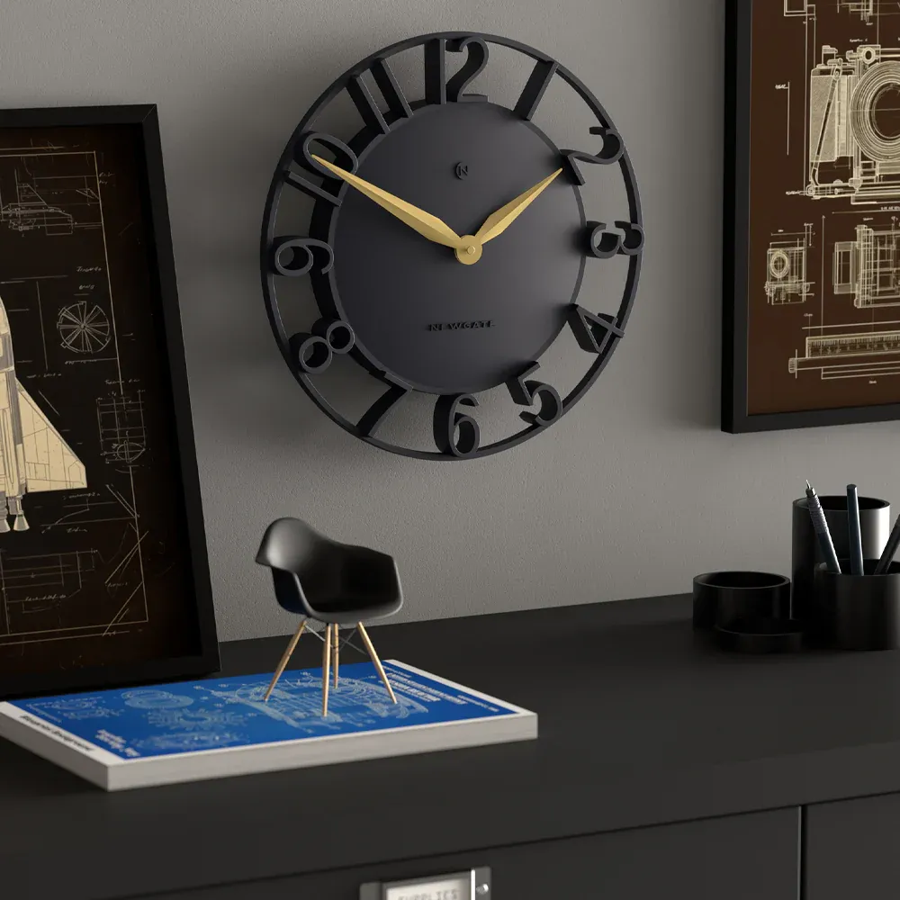 Newgate Time Traveller Wall Clock-Petrol Blue - Image 4