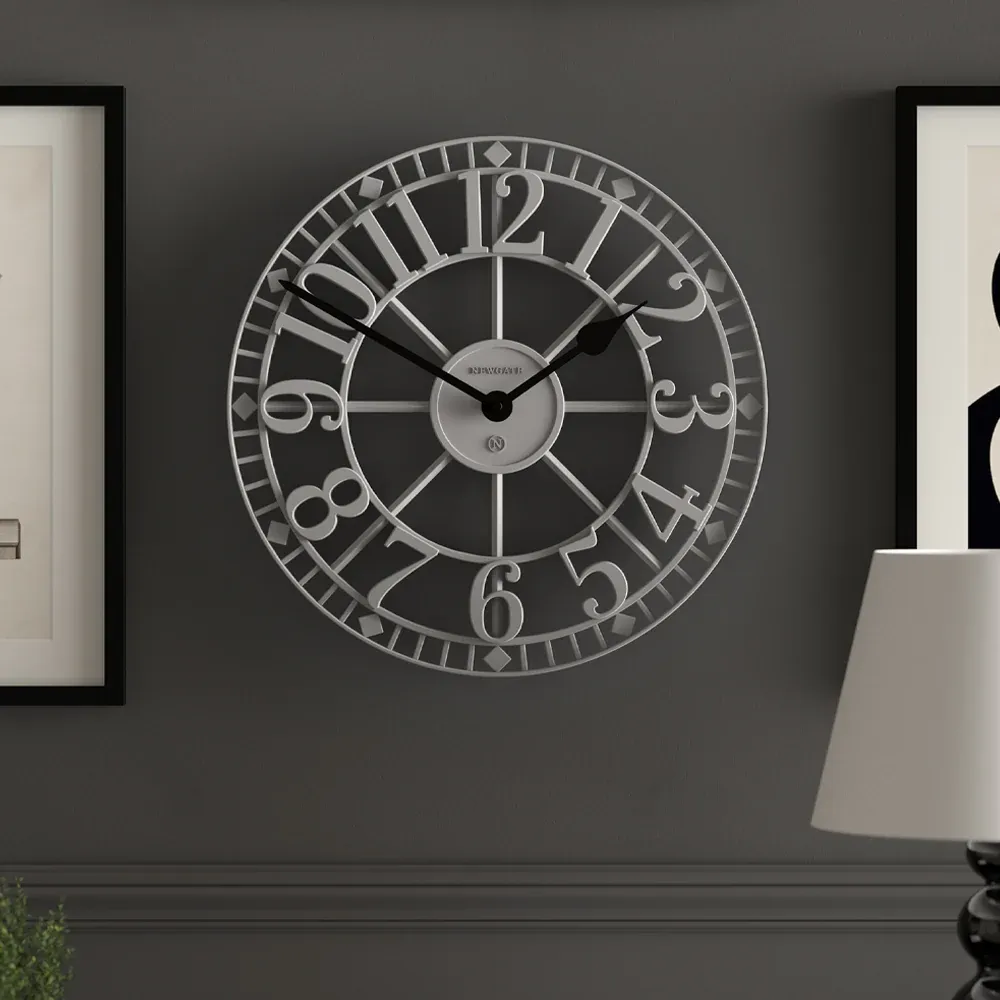 Newgate Warehouse Wall Clock-Clockwork Grey - Image 2
