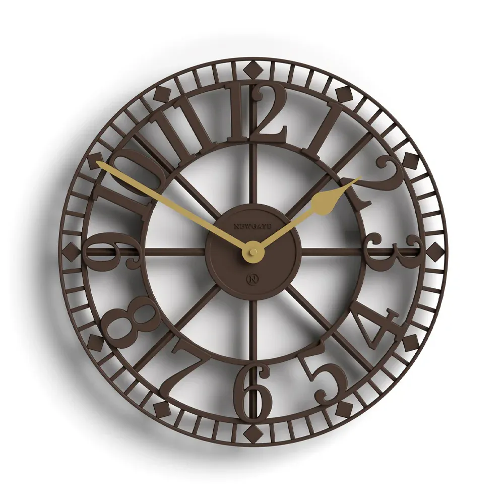 Newgate Warehouse Wall Clock-Mocha Brown - Image 1
