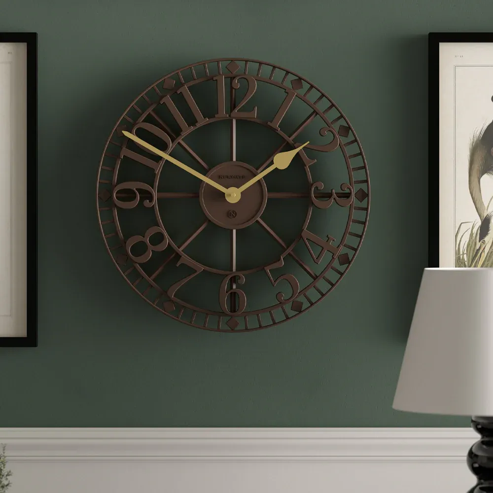 Newgate Warehouse Wall Clock-Mocha Brown - Image 2