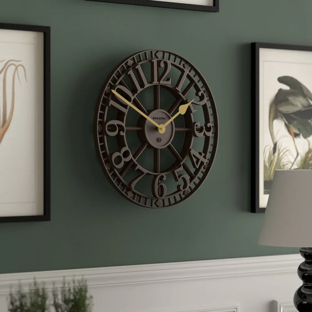 Newgate Warehouse Wall Clock-Mocha Brown - Image 4