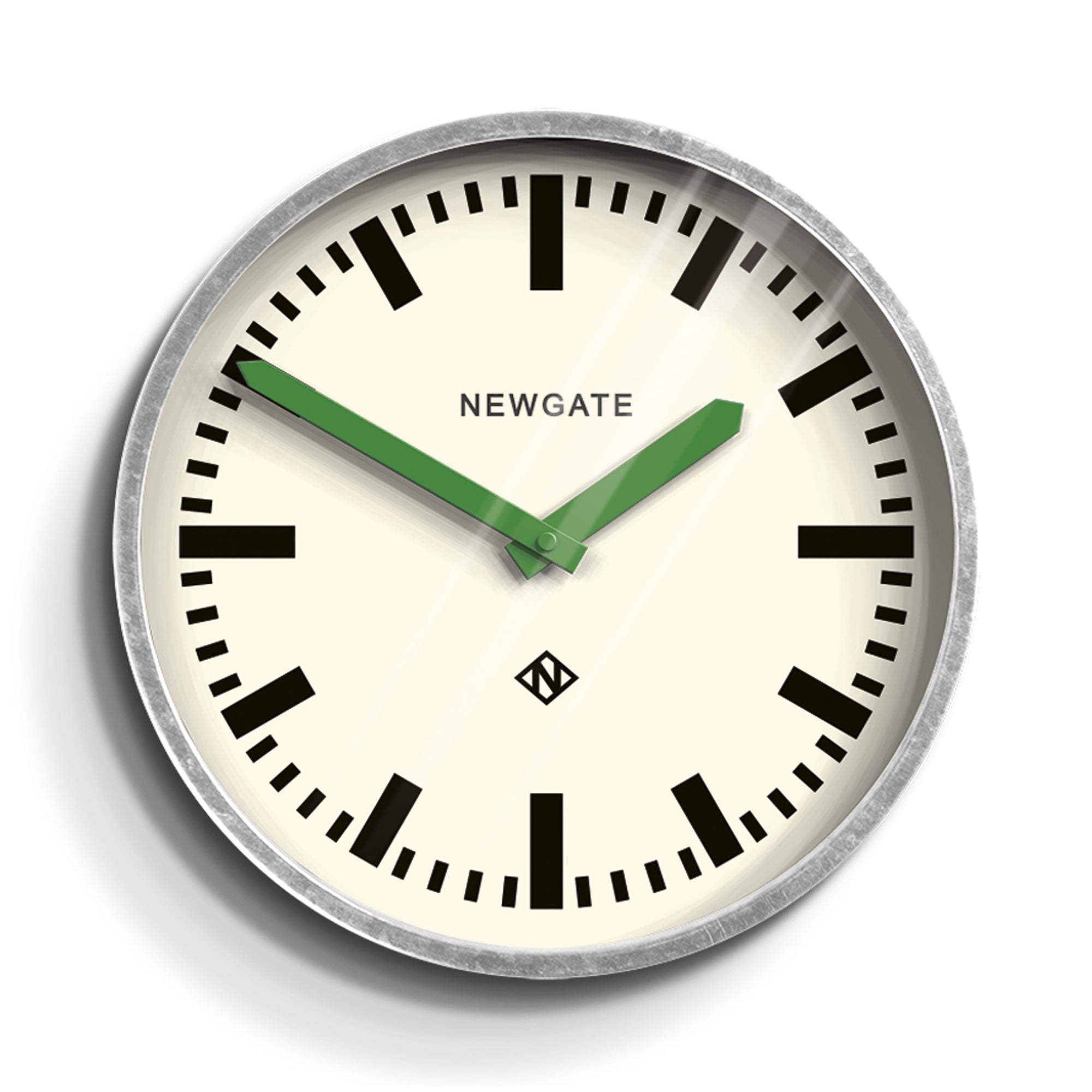 Newgate Luggage Wall Clock Galvanised Green Hands - Image 1