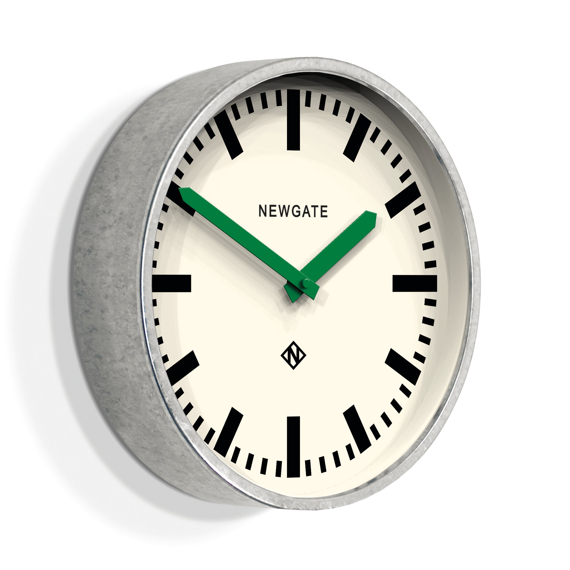 Newgate Luggage Wall Clock Galvanised Green Hands - Image 2