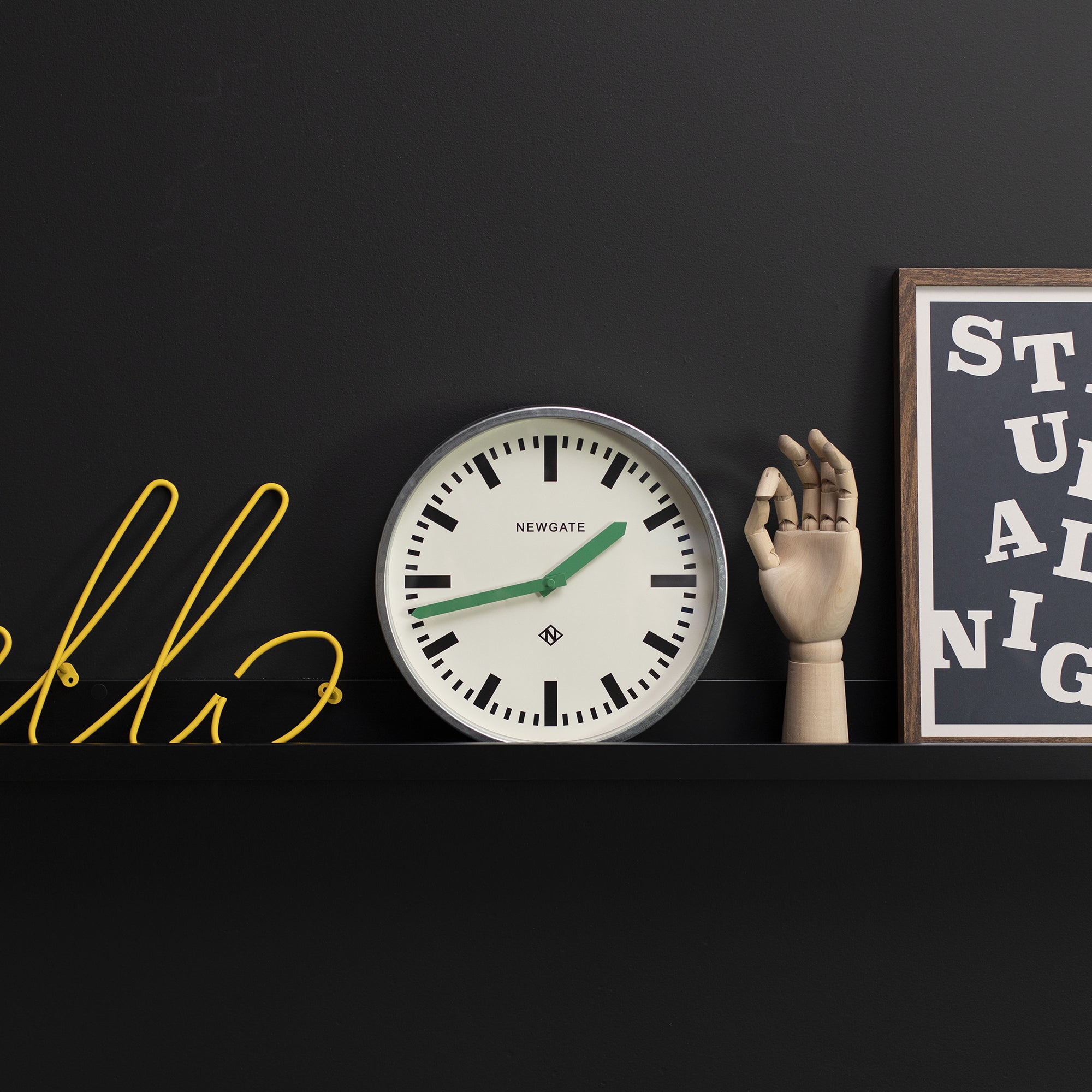 Newgate Luggage Wall Clock Galvanised Green Hands - Image 4