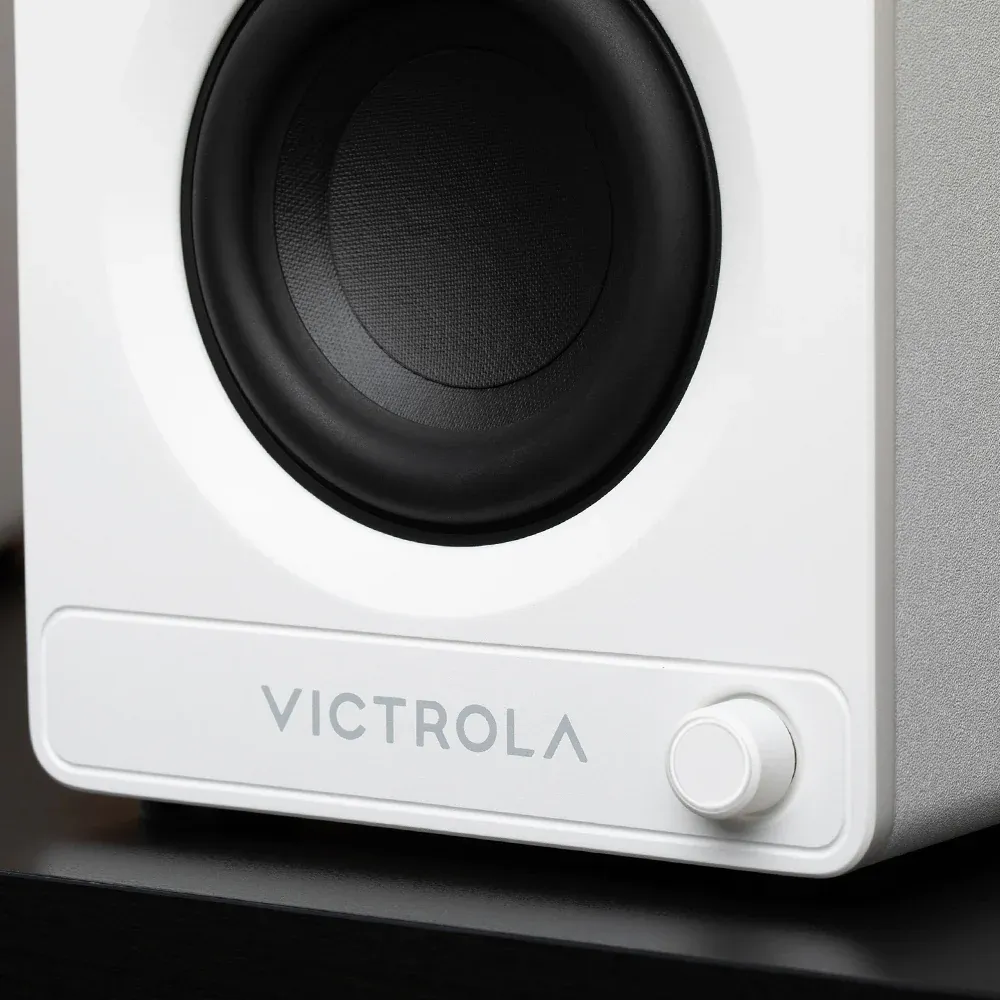 Victrola Tempo Bookshelf Speakers - White - Image 5