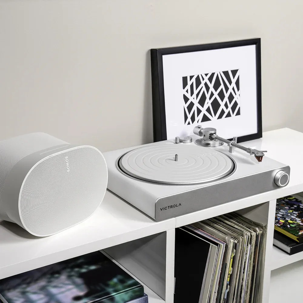 Victrola Stream Pearl Wi-Fi & Bluetooth Turntable - White/Silver - Image 3