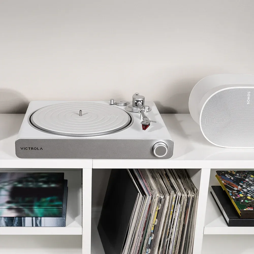 Victrola Stream Pearl Wi-Fi & Bluetooth Turntable - White/Silver - Image 5