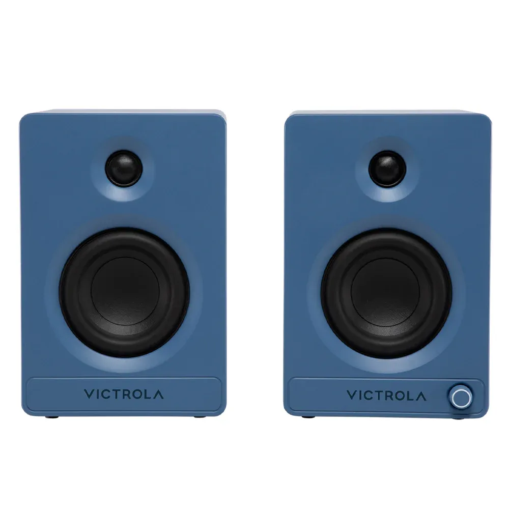 Victrola Automatic Turntable + Victrola Tempo Bookshelf Speakers Bundle - Blue - Image 3