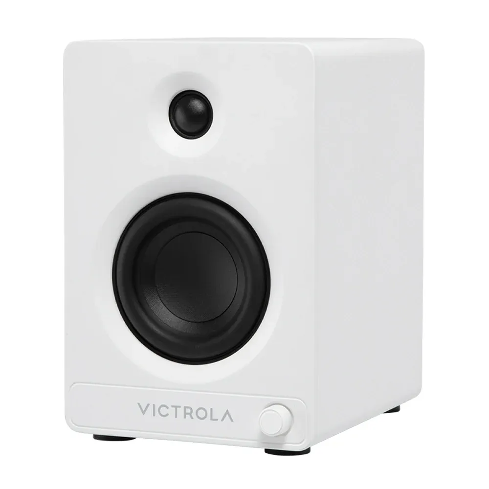 Victrola Automatic Turntable + Victrola Tempo Bookshelf Speakers Bundle - White - Image 6