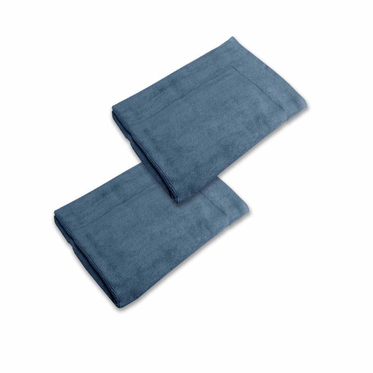 800GSM Set of 2 Cotton Bath Mats 50 x 70 cm Indigo - Image 1