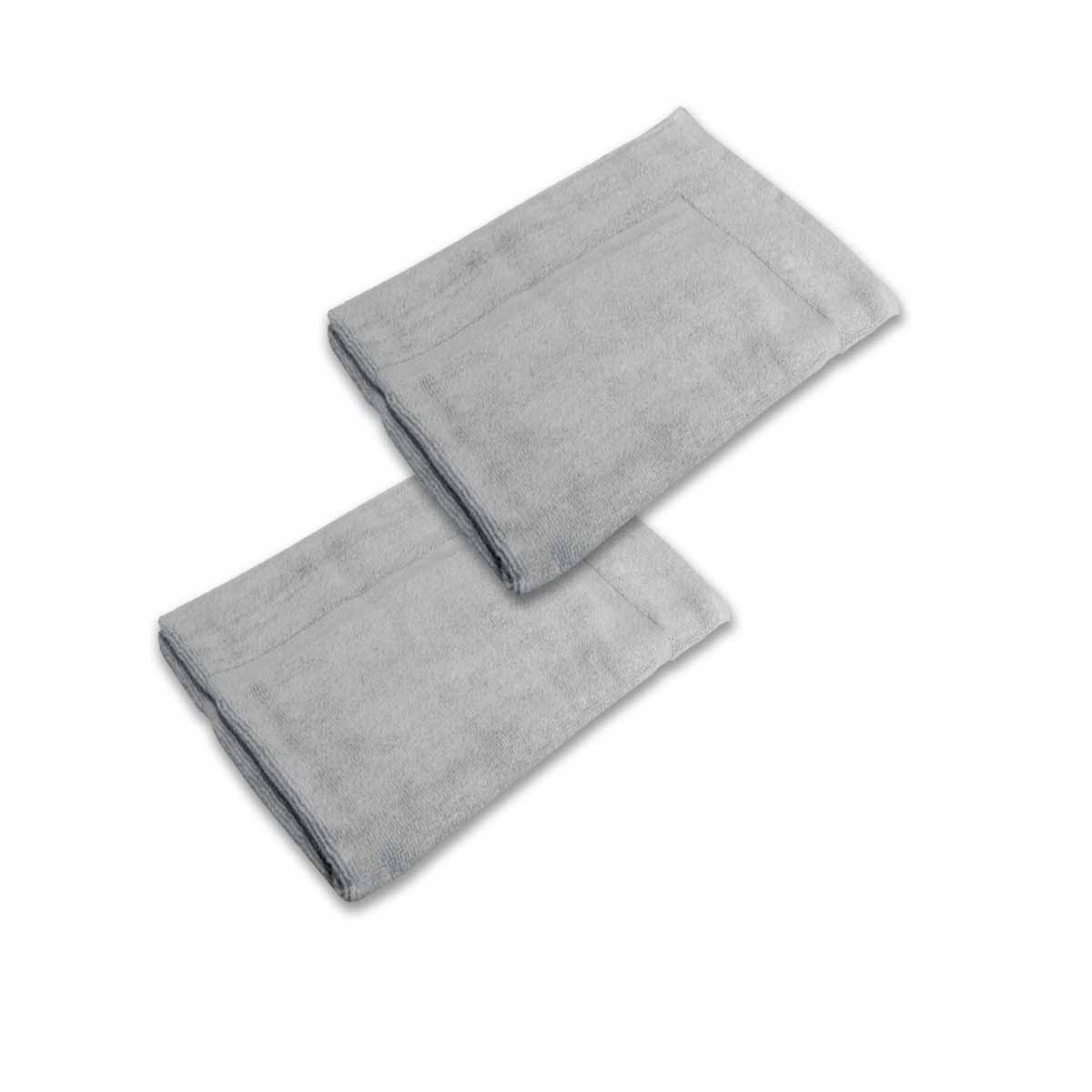 800GSM Set of 2 Cotton Bath Mats 50 x 70 cm Silver - Image 1