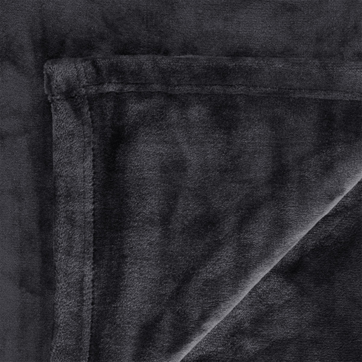 In 2 Linen 350GSM Plush Ultra Soft Velvet Touch Blanket Charcoal King/Super King - Image 3