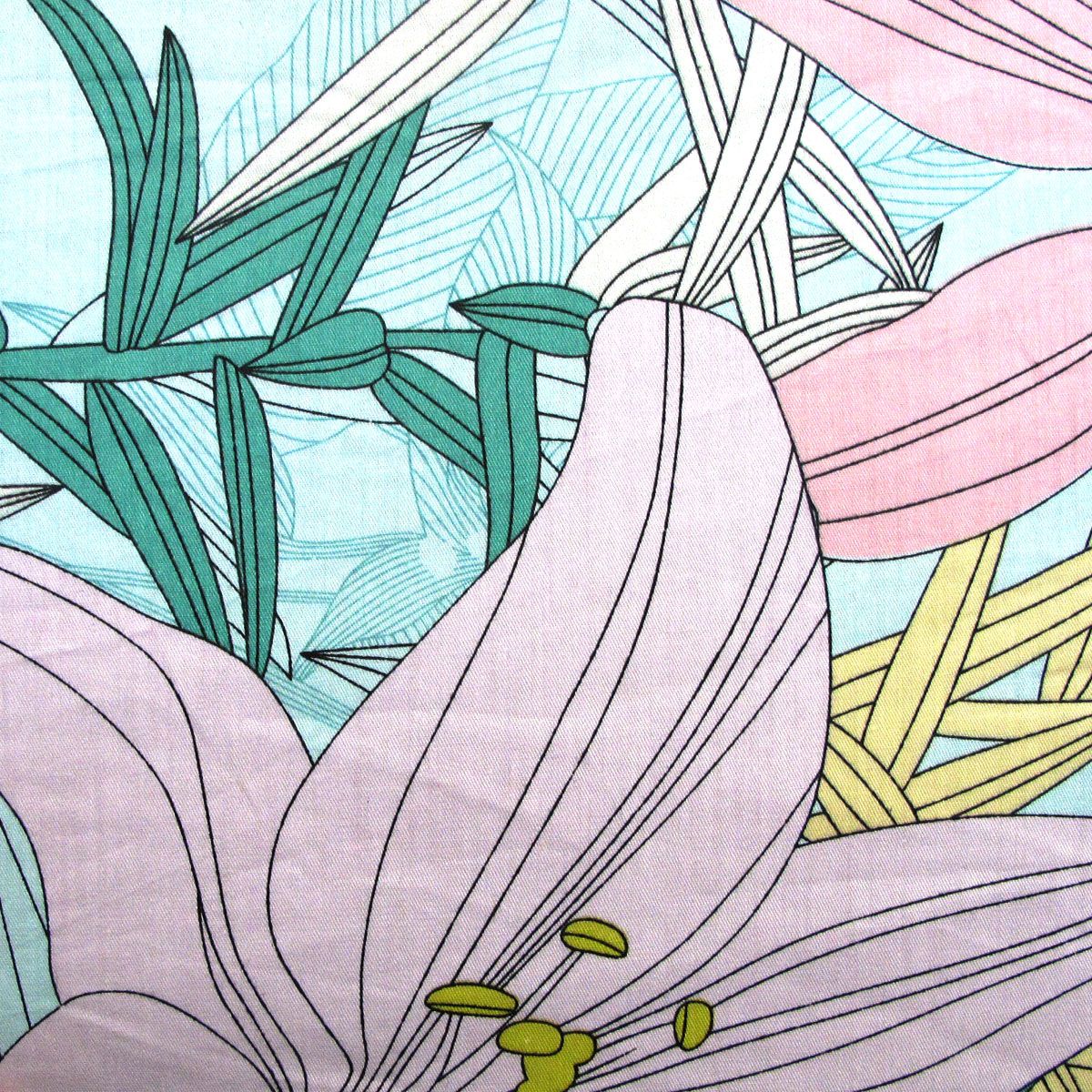 300TC Lily Flowers Multi Reversible Cotton Floral Quilt Cover Set Queen - Image 3