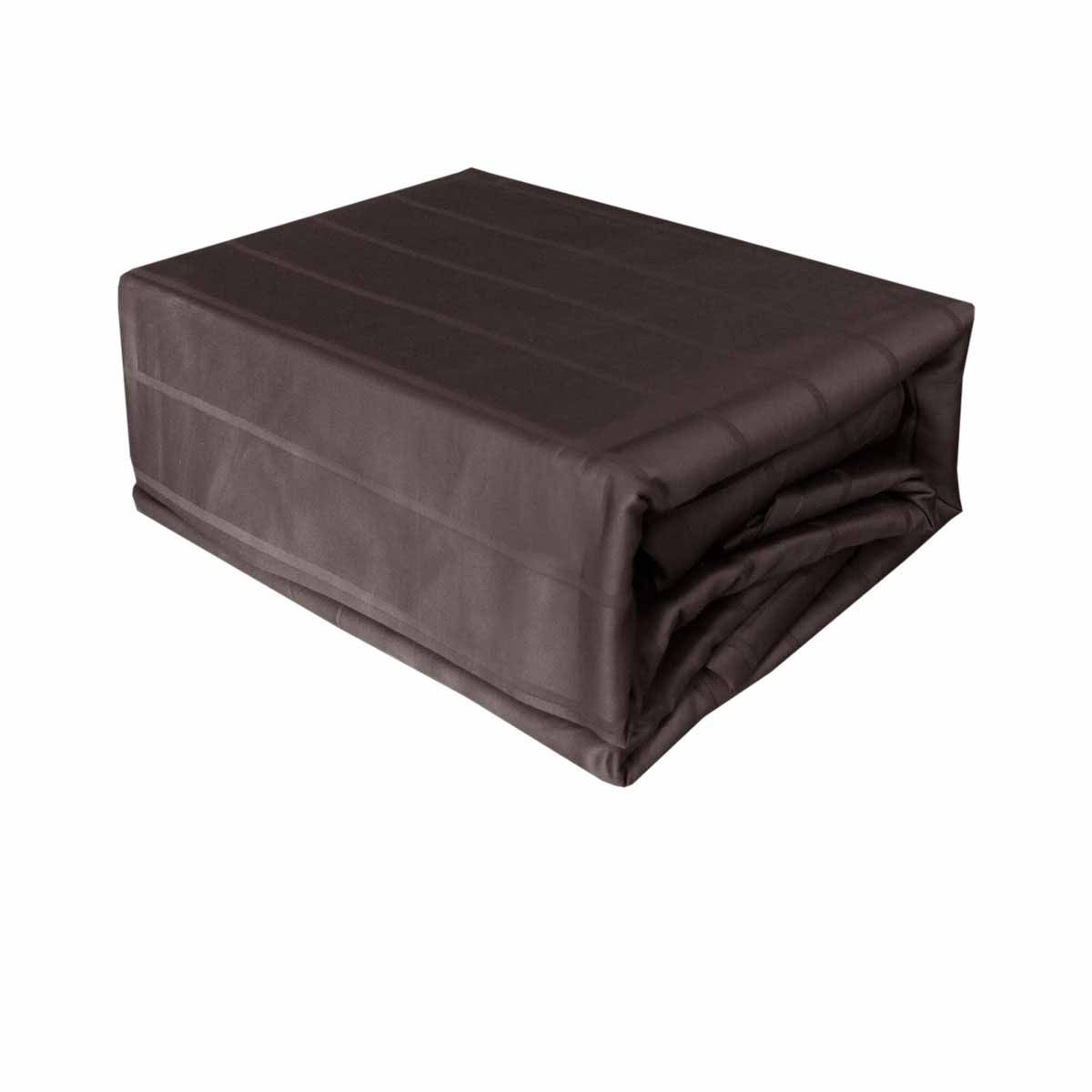 Dark Chocolate 800TC Luxury Cotton Self-Stripe Sheet Set King 40 cm Wall King - Image 1