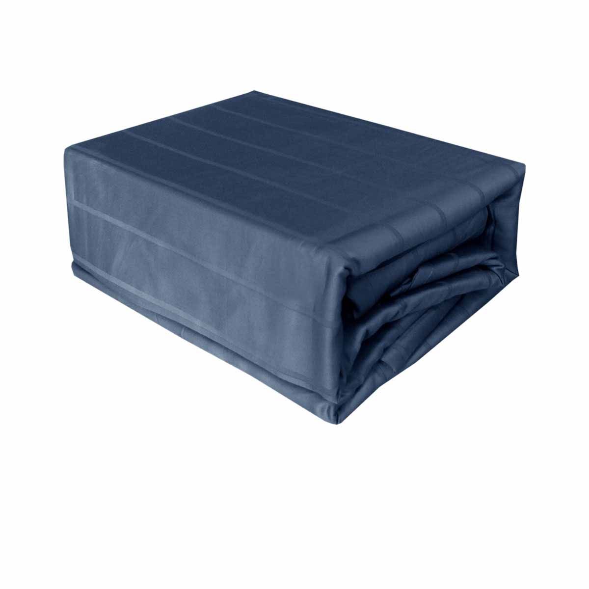 Indigo 800TC Luxury Cotton Self-Stripe Sheet Set King 40 cm Wall King - Image 1