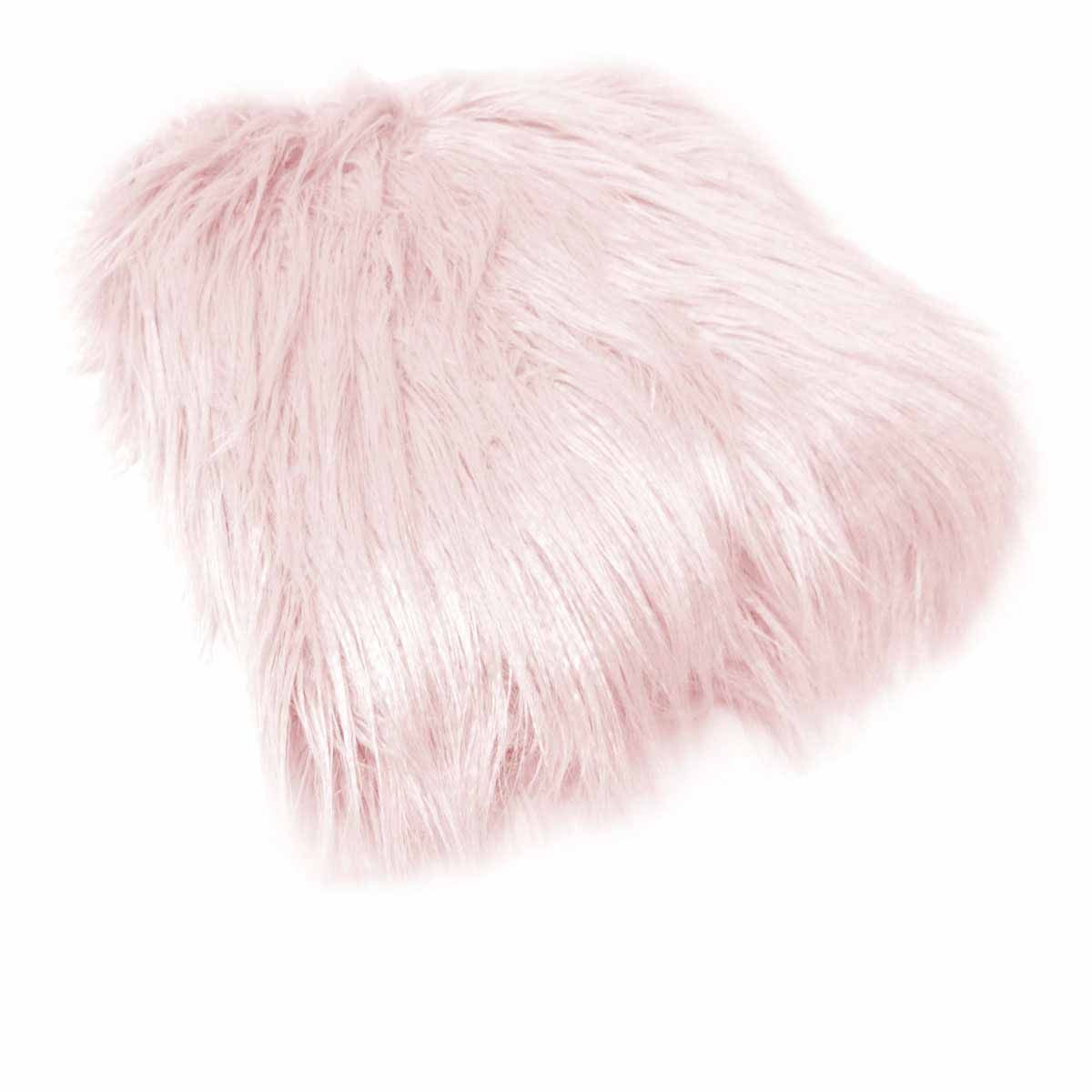 Mia Luxury Long Hair Faux Fur Throw Rug 127 x 152 cm Pale Pink - Image 1