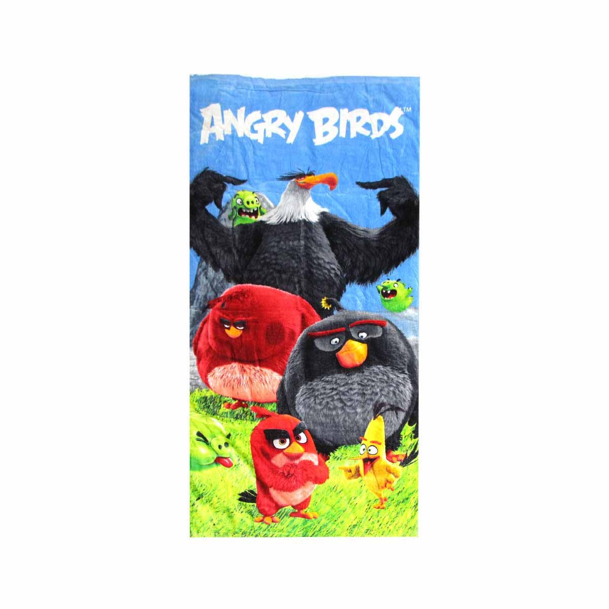 Kids Fun Theme Cotton Beach Towel 70 x 140 cm Angry Birds Shine - Image 1