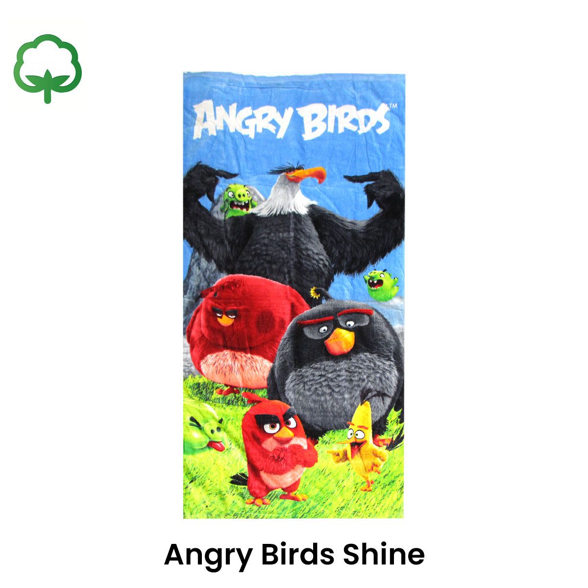 Kids Fun Theme Cotton Beach Towel 70 x 140 cm Angry Birds Shine - Image 2