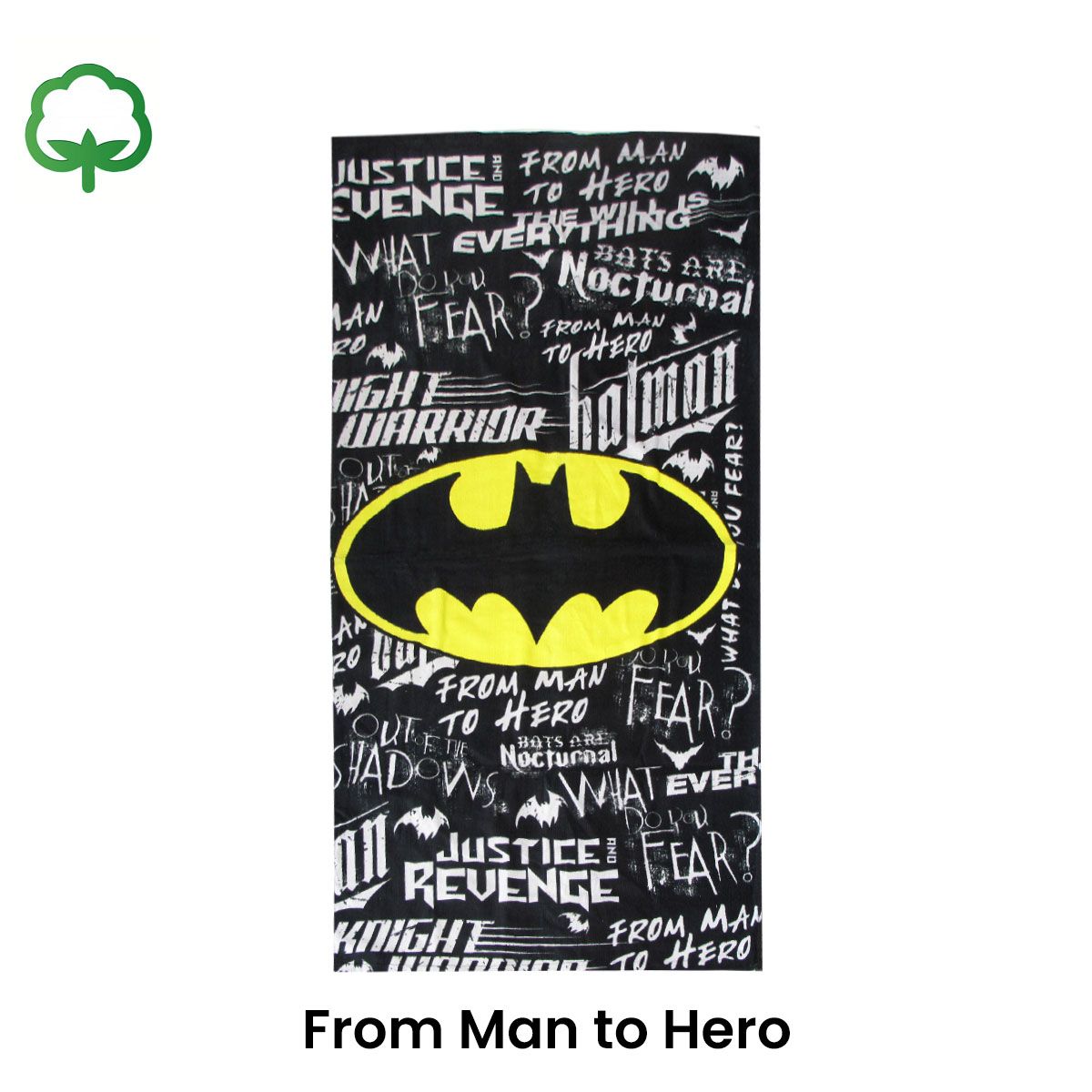 Teen Cool Theme Cotton Beach Towel 70 x 140 cm Batman From Man to Hero - Image 2
