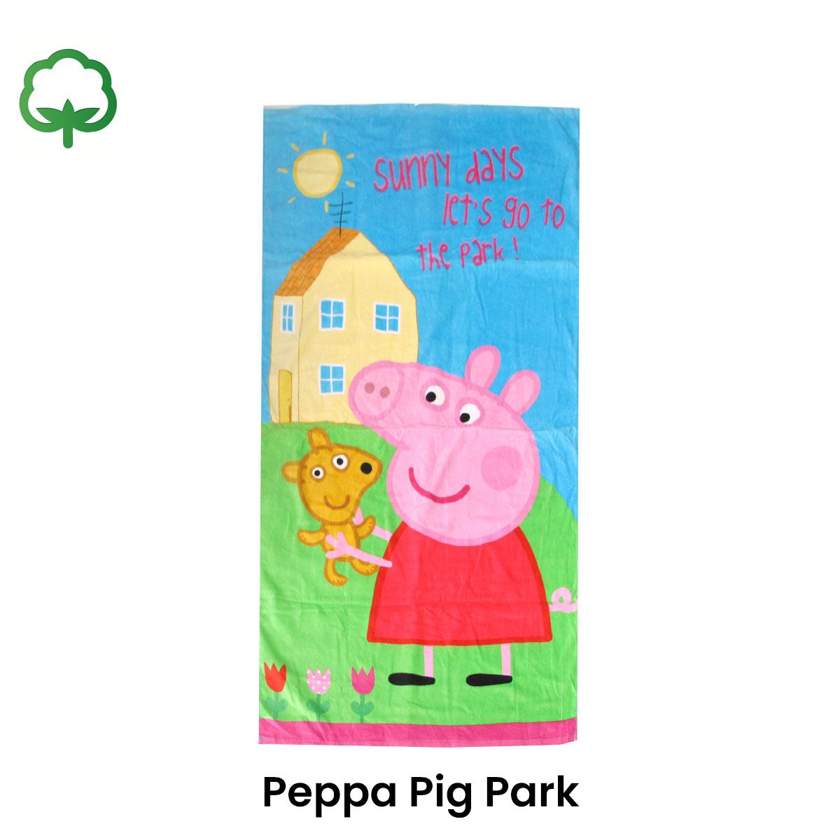 Kids Fun Theme Cotton Beach Towel 70 x 140 cm Peppa Pig Park - Image 2
