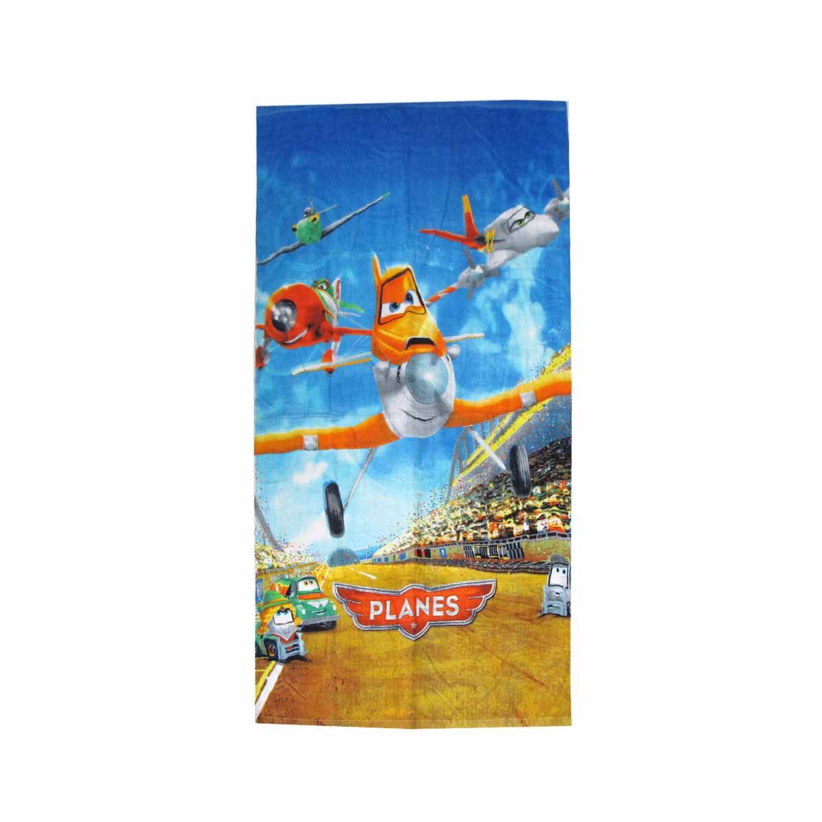 Boys Cartoon Cute Cotton Beach Towel 70 x 140 cm Lighting McQueen Planes - Image 1