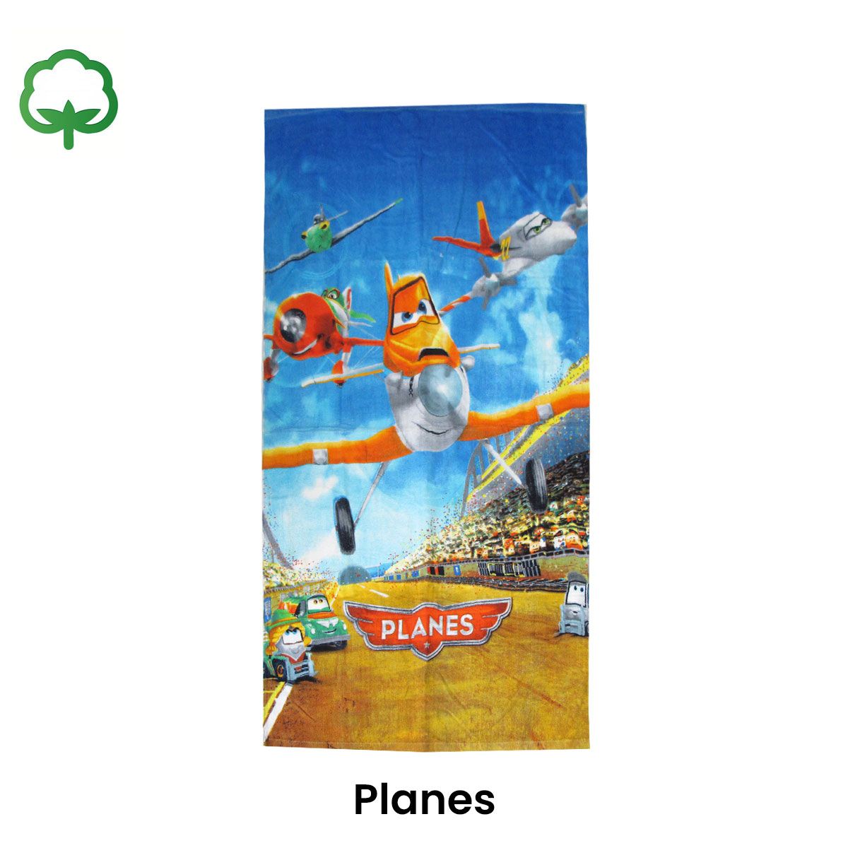 Boys Cartoon Cute Cotton Beach Towel 70 x 140 cm Lighting McQueen Planes - Image 2