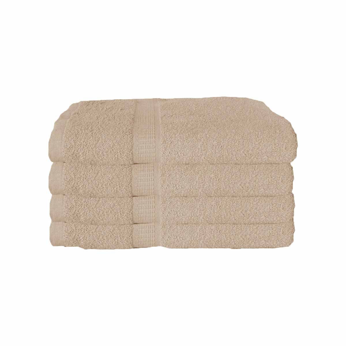 600GSM Set of 4 Combed Cotton Bath Towels 70 x 140 cm Latte (aka Frappe) - Image 1