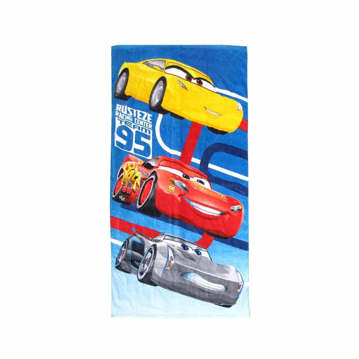 Boys Cartoon Cute Cotton Beach Towel 70 x 140 cm Lighting McQueen Team 95 - Image 1