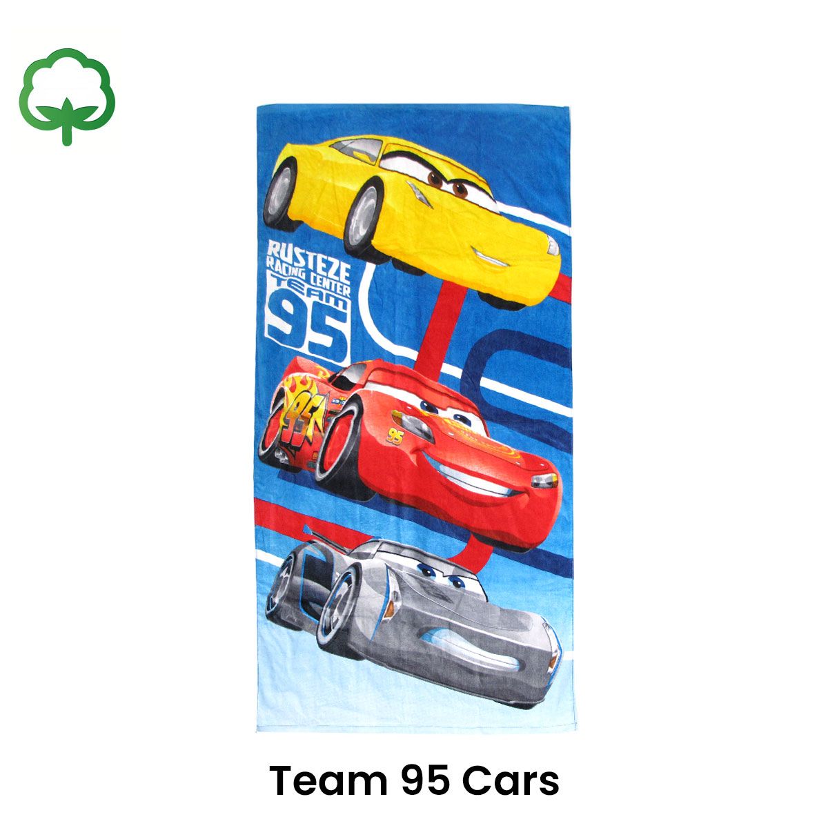 Boys Cartoon Cute Cotton Beach Towel 70 x 140 cm Lighting McQueen Team 95 - Image 2