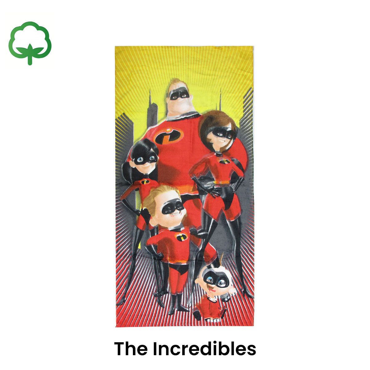 Kids Fun Theme Cotton Beach Towel 70 x 140 cm The Incredibles - Image 2