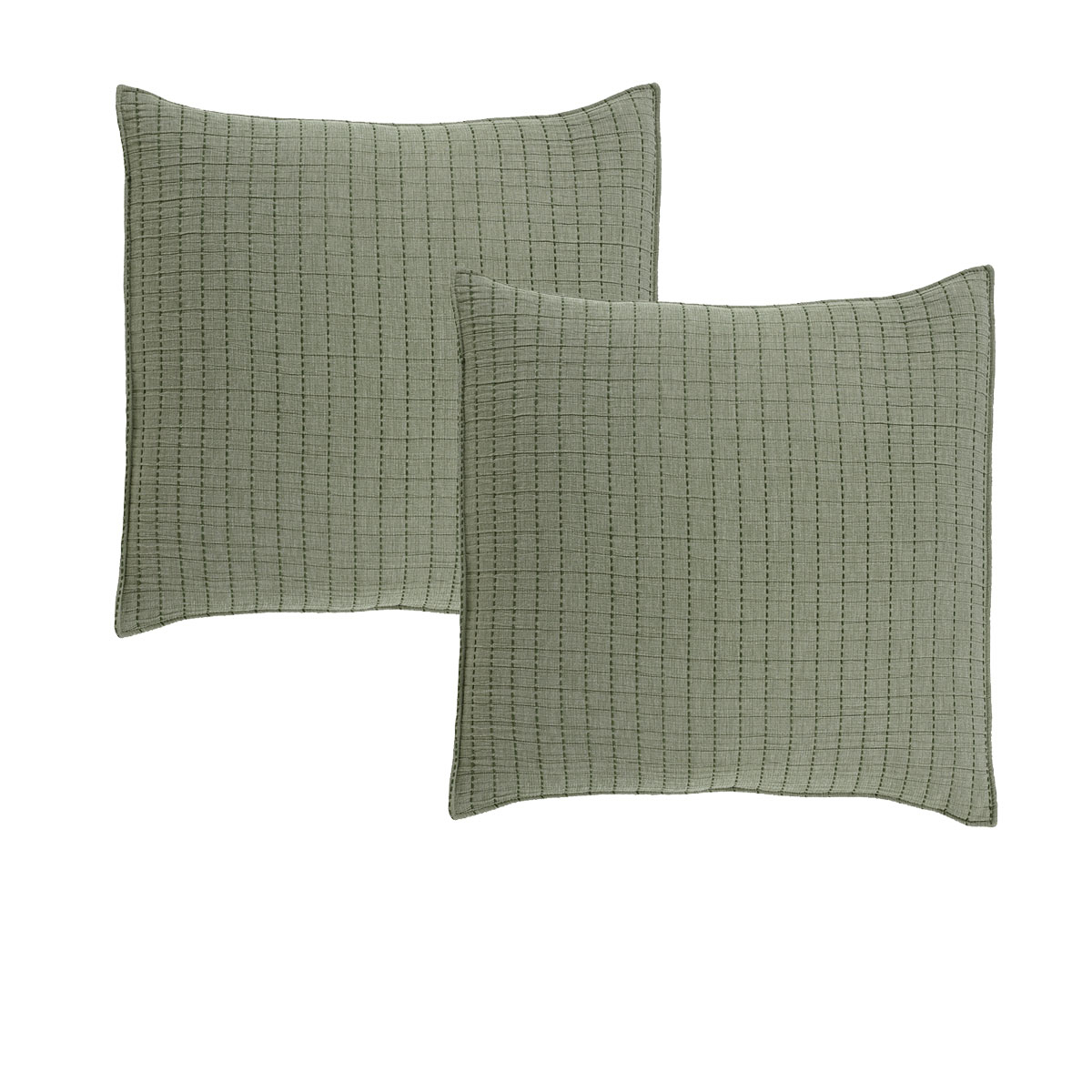 Bianca Pair of Bari Green European Pillowcases 65 x 65cm - Image 1