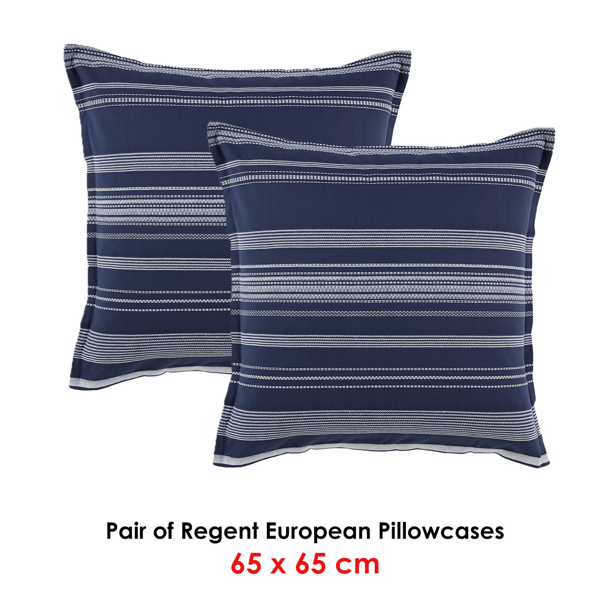 Bianca Pair of Regent European Pillowcases 65 x 65cm - Image 2