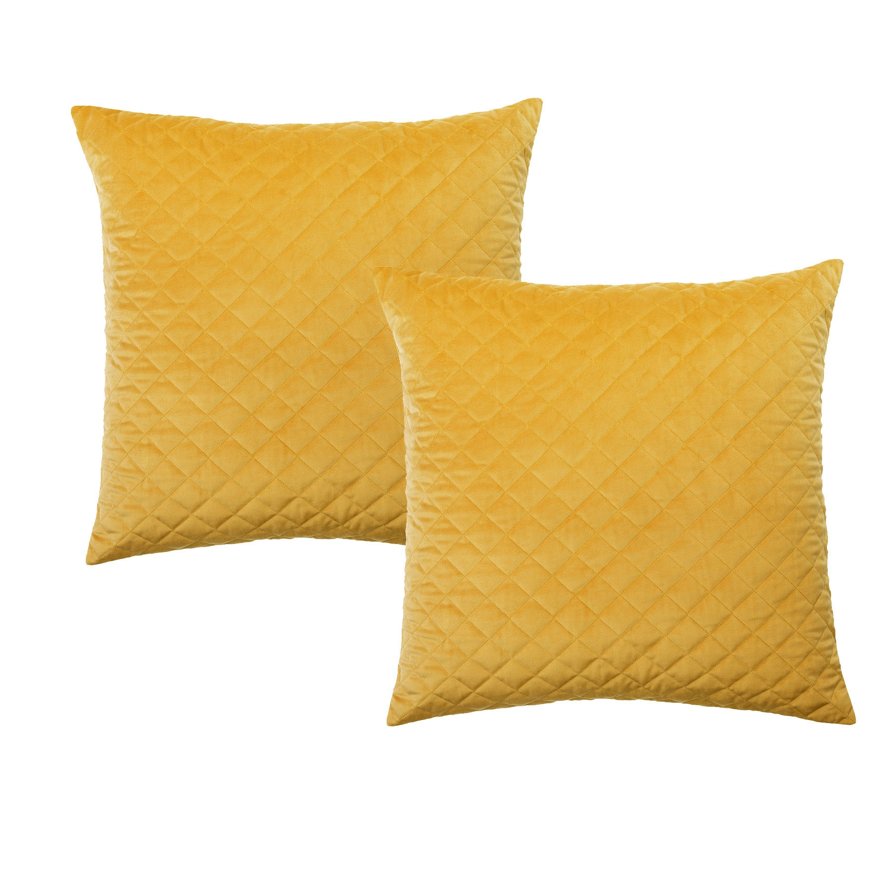 Bianca Elegance Pair of Vivid Coordinates Velvet Gold European Pillowcases 65 x 65 cm - Image 1