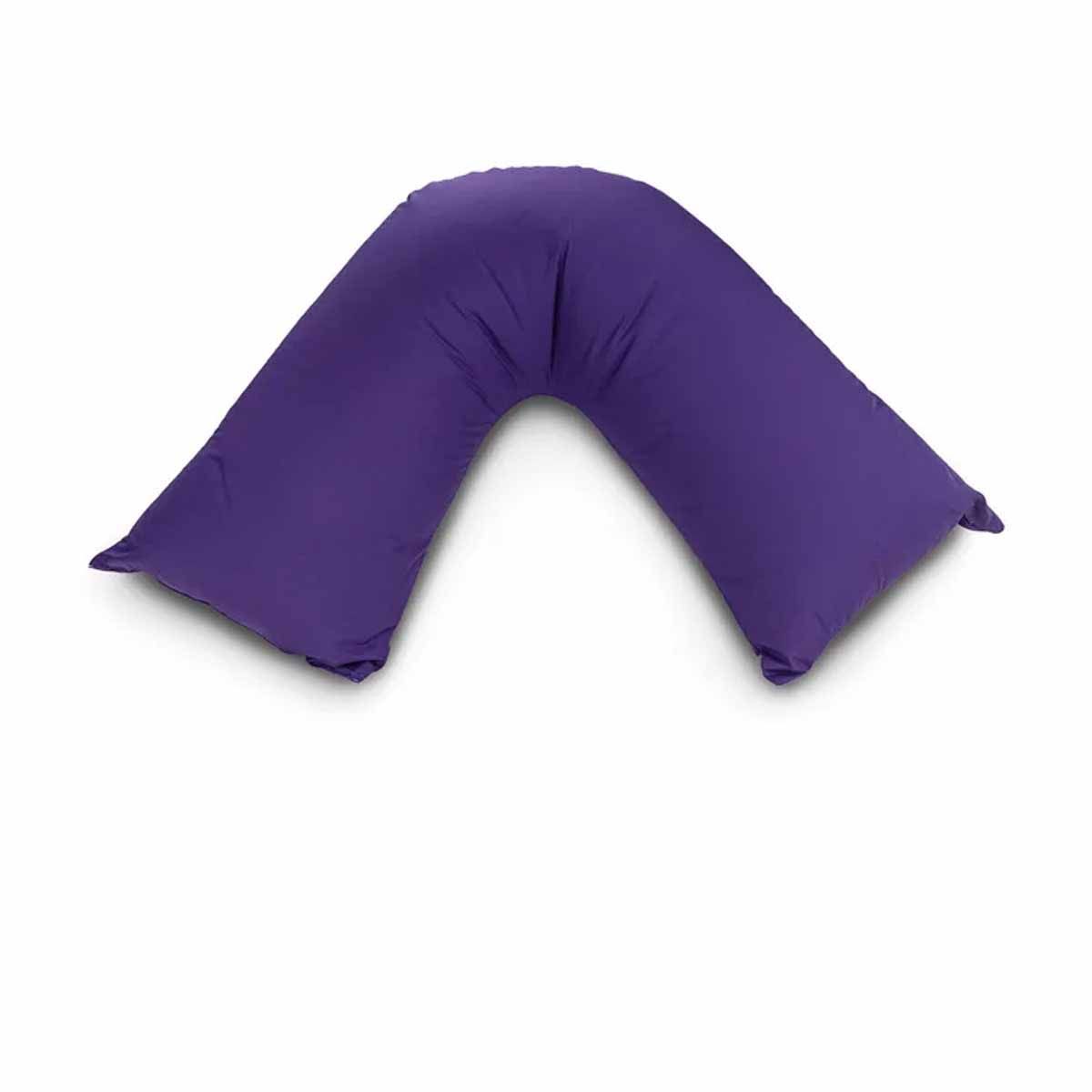 Easyrest Aus Made Medium Support Filled V Shape Pillow 64 x 39 cm Purple - Image 1