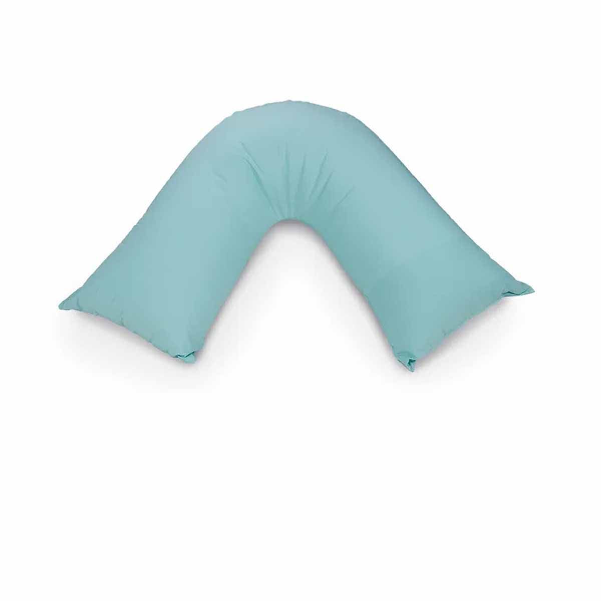 Easyrest Aus Made Medium Support Filled V Shape Pillow 64 x 39 cm Shell Blue - Image 1