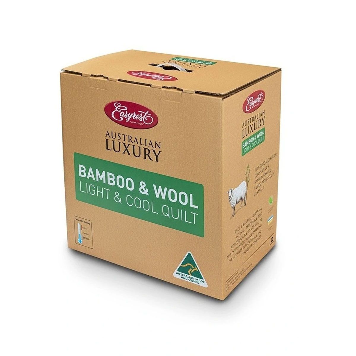 Easyrest Australian Made Light & Cool Bamboo / Wool Quilt for Spring/ Summer Queen - Image 4