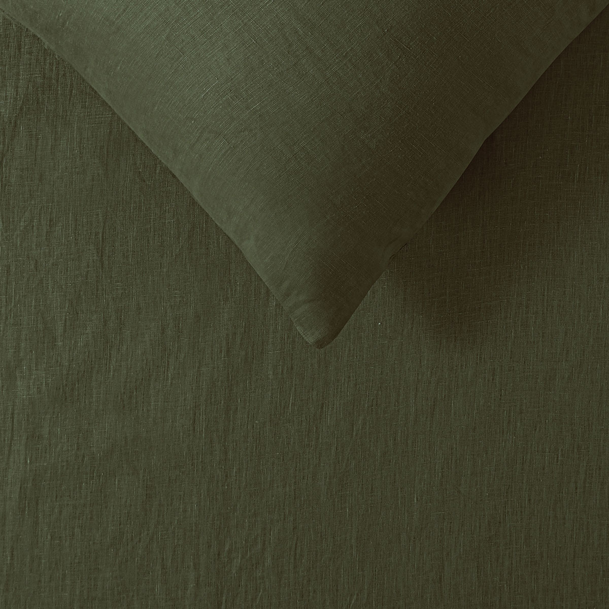 100% Linen Olive Quilt Cover Set Super King - Image 3