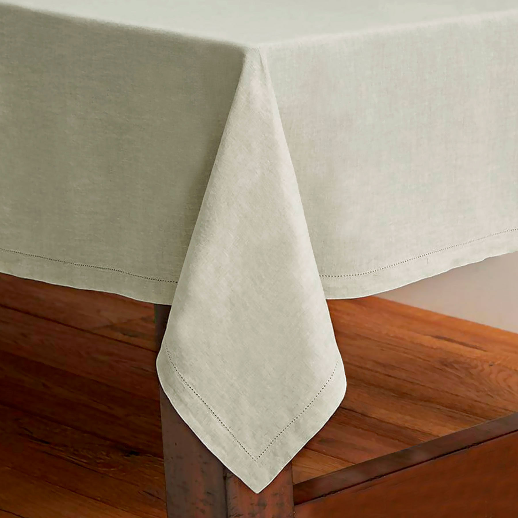 Rans Pure Cotton Hemstitch Tablecloth 205 x 205 cm - Beige - Image 1