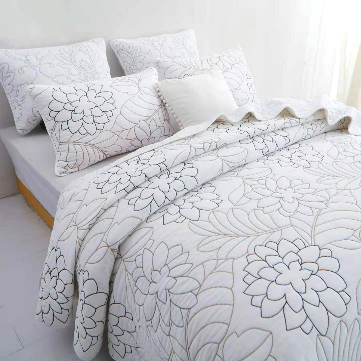 100% Cotton Coverlet Set Eliana Queen - Image 1