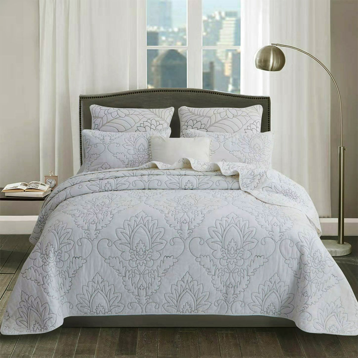 100% Cotton Coverlet Set Majestic White King - Image 1
