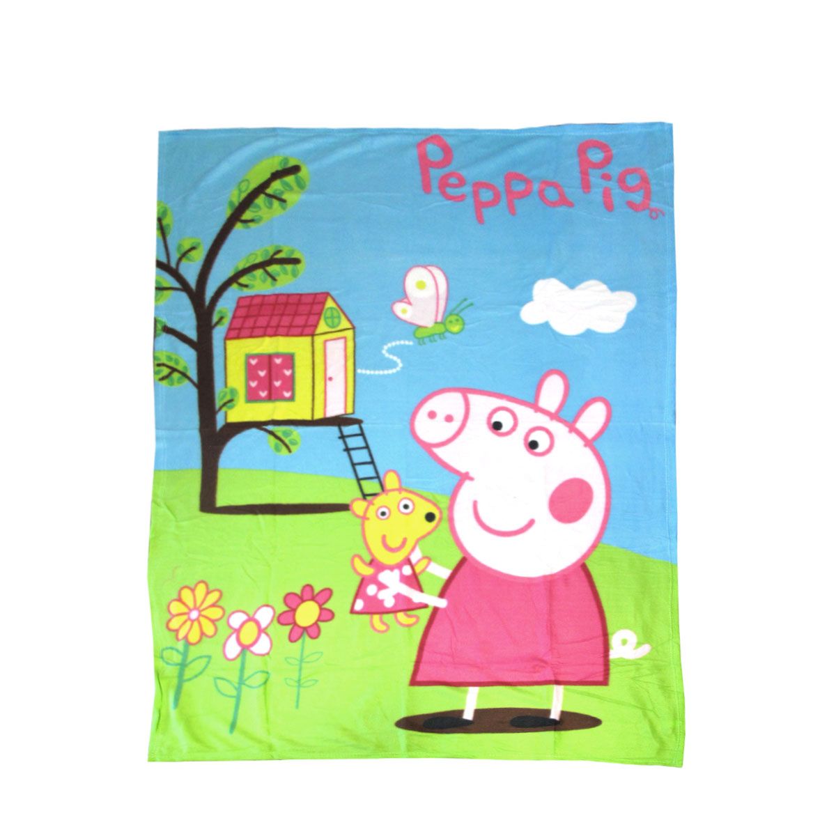 Peppa Pig Tree House Printed Polar Fleece Throw Rug 130 x 160 cm - Image 1