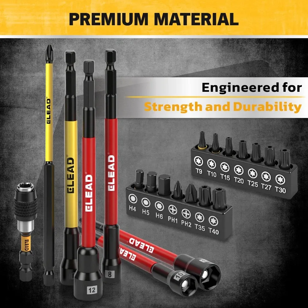 35Pcs Long Magnetic Nut Driver Bit Set Nut Driver Metric & SAE Screwdriver Bits - Image 4