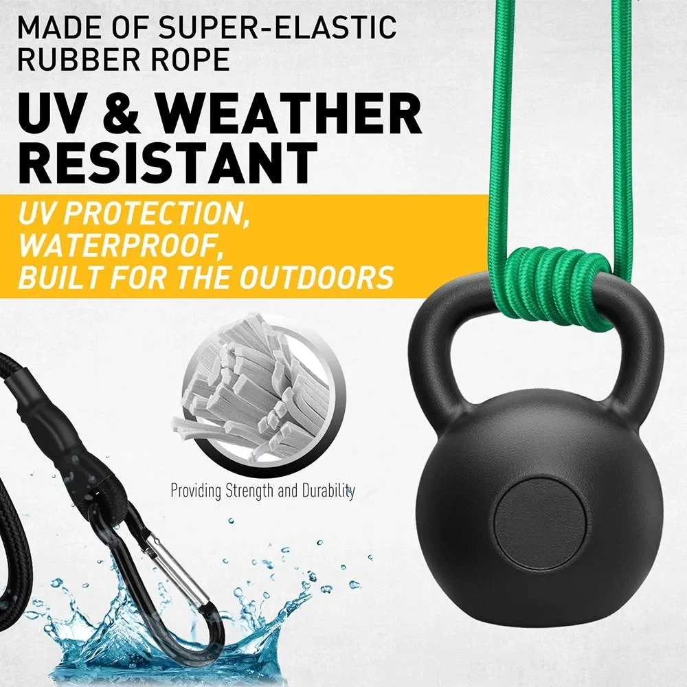 ELEAD 28PCS Bungee Cord Set Carabiner Hooks Assorted Sizes Heavy Duty Tie Down - Image 5