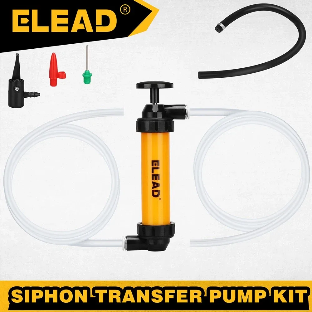 ELEAD Fuel Siphon Pump Oil Liquid Transfer Hand Pump Hose Kit Gas Air Manual - Image 1